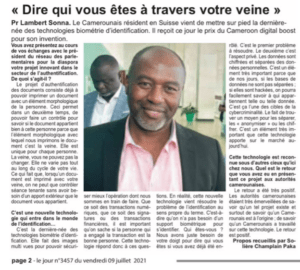 Lire la suite à propos de l’article Pr Lambert Sonna Momo reçoit le prix de l’innovation 2021